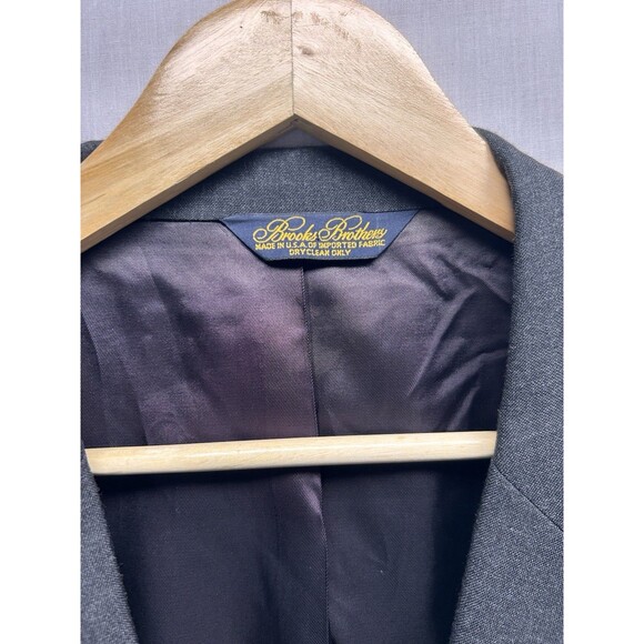 Brooks Brothers Sport Coat Men’s 45M 2 Button Sleeve Charcoal Grey Wool - Picture 2 of 13